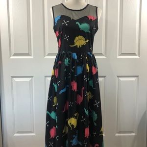 Calf Length Dinosaur Print Dress